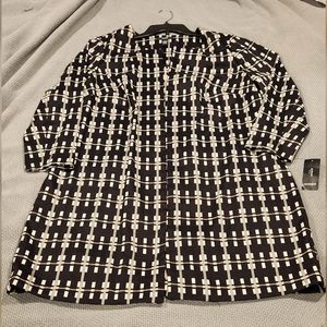 BNWT - Alfani Long Black and Cream Jacket, Size 1XL